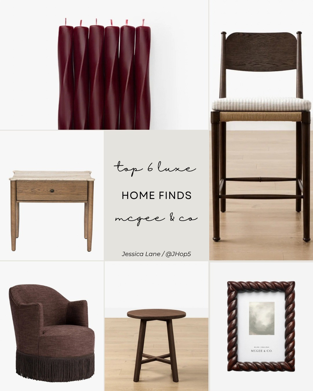Six luxe favorites from McGee & Co.—rich wood, burgundy accents, and beautiful details. That fringed chair and twisted frame bring so much character!#McGeeAndCo #LuxeHome #HomeDecor

#LTKHome
