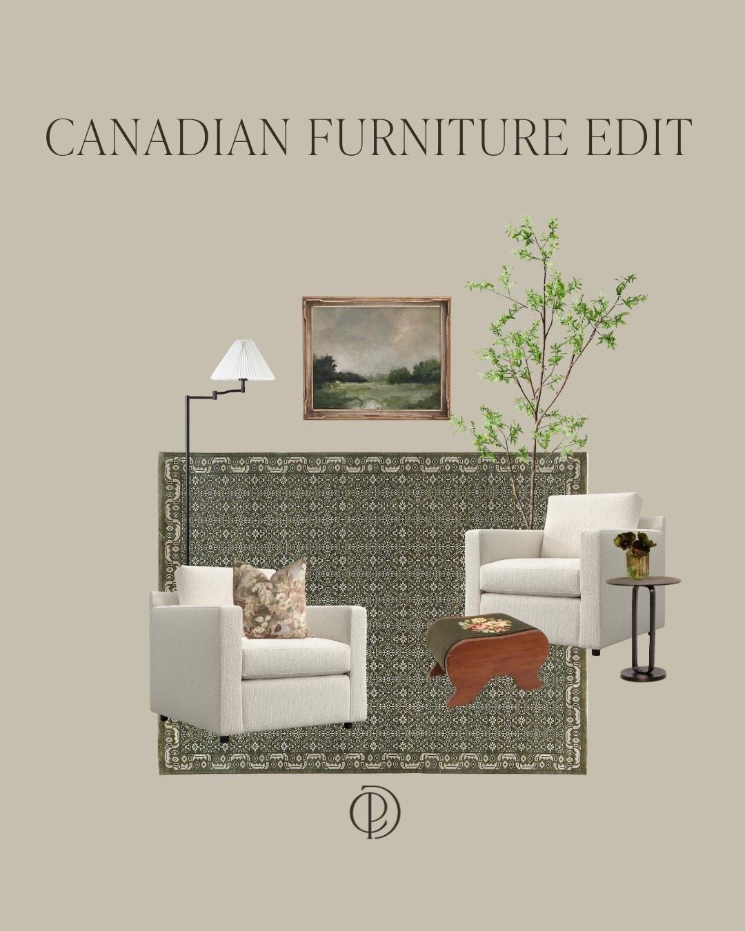Canadian | furniture | home decor | furniture edit | design inspiration | design inspo | moody interiors | arm chair | area rug | painting | floor lamp | interior design 

#LTKcanada #LTKstyletip #LTKsummer