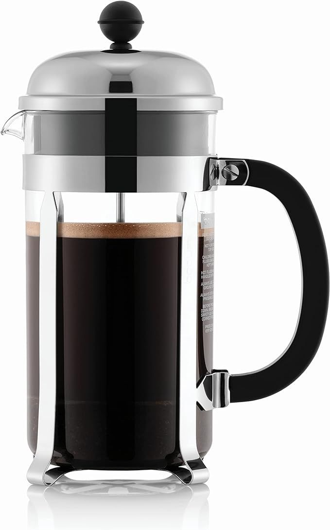 Bodum Chambord French Press Coffee Maker, 1 Liter, 34 Ounce, Chrome | Amazon (US)