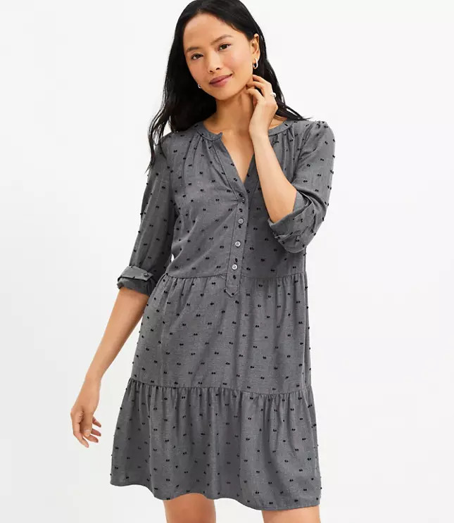 Clip Tiered Shirtdress | LOFT