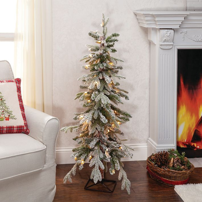 Natural Cut Flocked Faux Alpine Tree | West Elm (US)