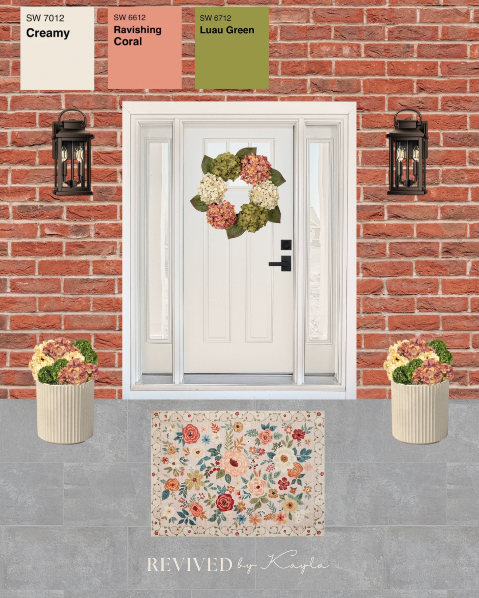 Spring front porch color palette for red brick 🌷

#homedecor #homedesign #frontporchdecor #frontporch #frontdoor #home #decor #colorpalette #homecolors #redbrick #homedecorinspo

#LTKHome #LTKFindsUnder50 #LTKFindsUnder100