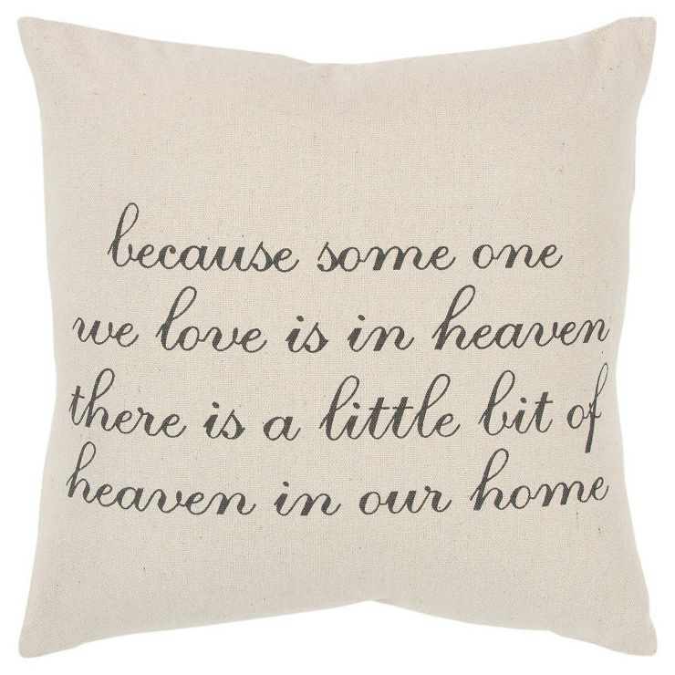 20"x20" Oversize 'Heaven in Our Home' Quote Poly Filled Square Throw Pillow Neutral - Rizzy Home | Target
