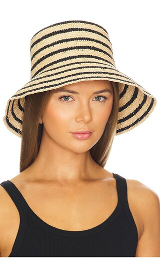 Chic Crochet Bucket in Natural & Black Stripe | Revolve Clothing (Global)