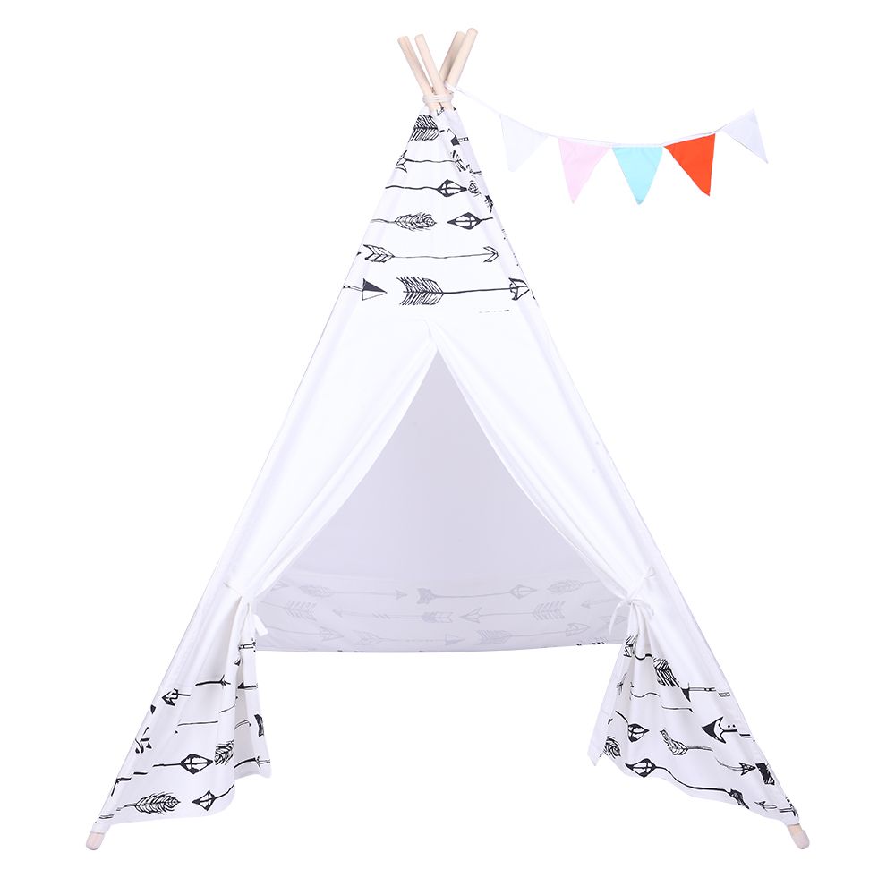 Indian Tent Children Teepee Tent Baby Indoor Dollhouse with Small Coloured Flags roller shade and... | Walmart (US)