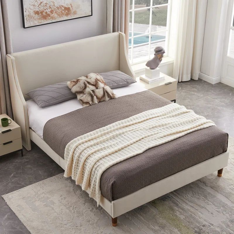 Melaya Upholstered Wingback Bed | Wayfair North America