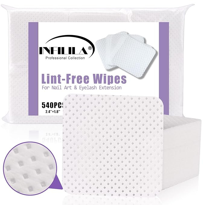 NXJ INFILILA Lint Free Nail Wipes, 540PCS Non-Woven Fabric Dry Nail Prep Wipes, Super Absorbent N... | Amazon (US)