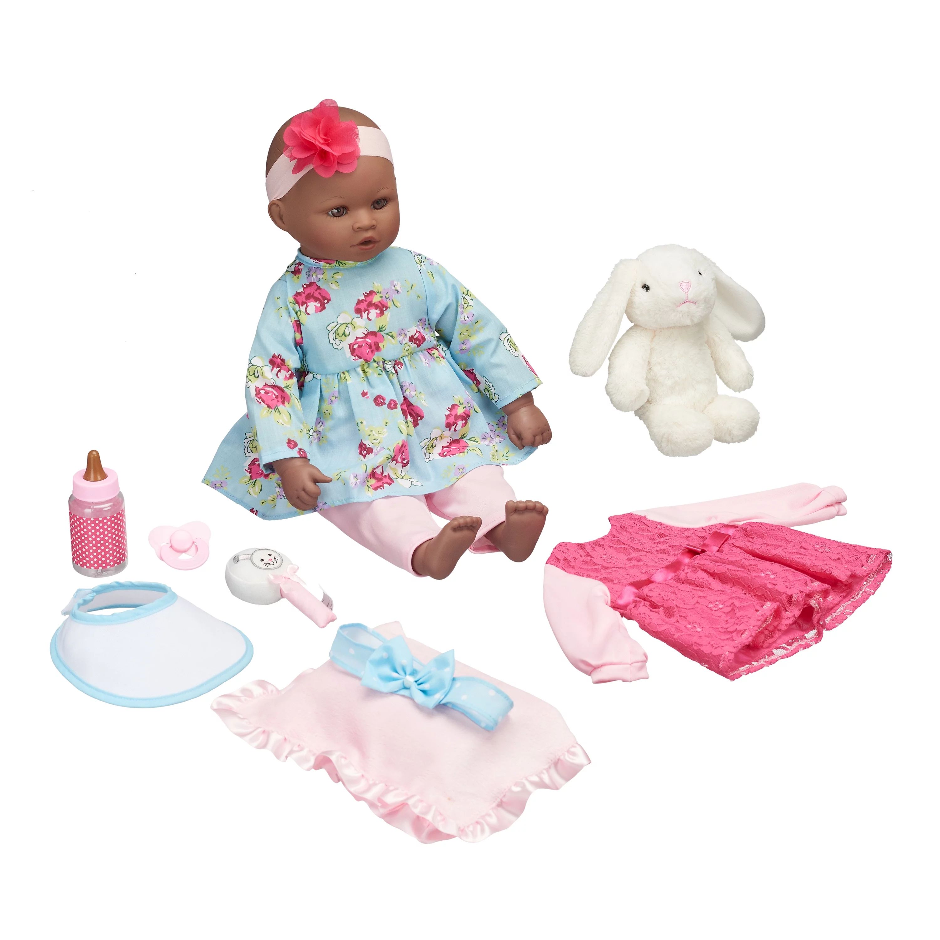 My Sweet Love 18" Doll and Accessories Set with Plush Bunny, African American - Walmart.com | Walmart (US)