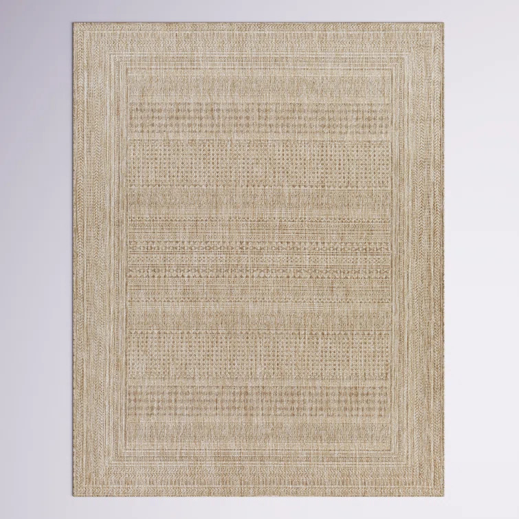Camar Oriental Indoor/Outdoor Area Rug in Khaki | Wayfair North America
