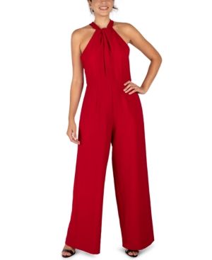 julia jordan Twist-Front Halter Jumpsuit | Macys (US)