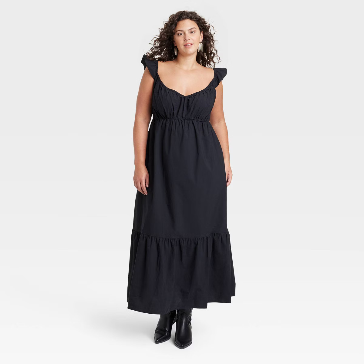 Women's Flutter Cap Sleeve Maxi A-Line Dress - Universal Thread™ | Target