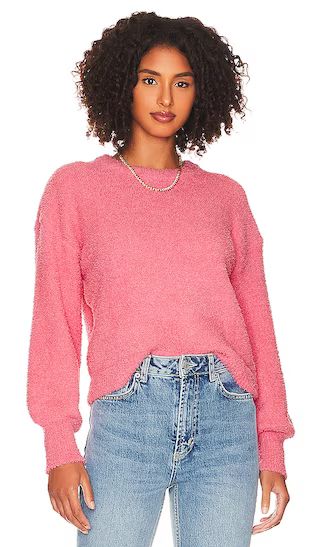 Plush Volume Sleeve Sweater in Strawberry Creme | Revolve Clothing (Global)