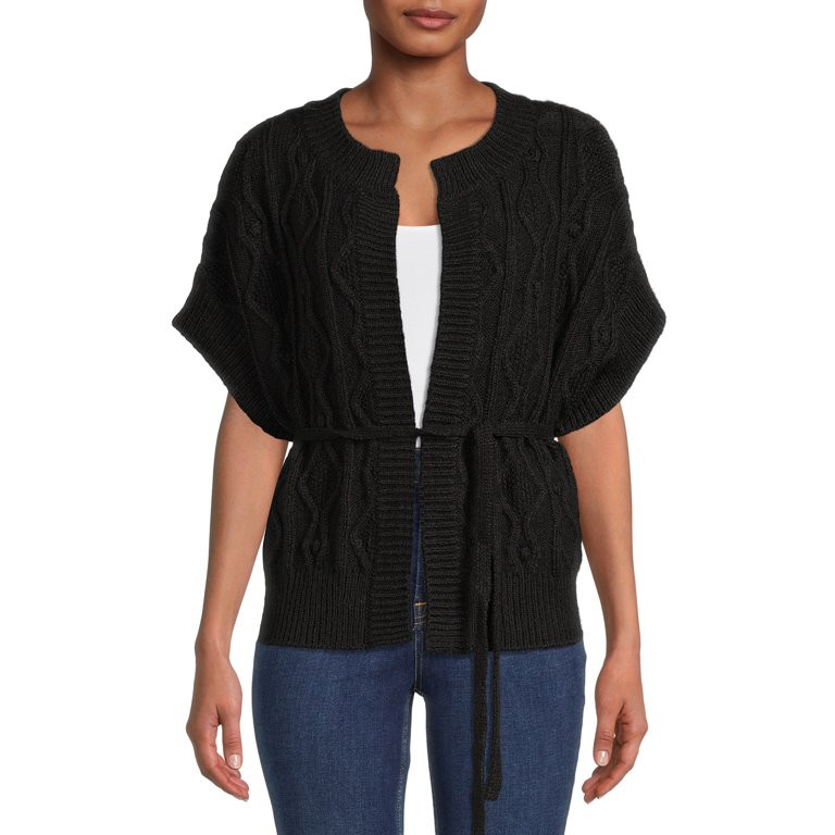 Time and Tru Women's Tie Front Cardigan Sweater | Walmart (US)