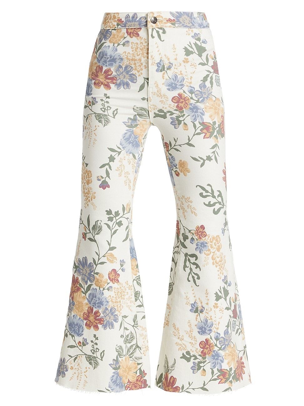 Women's Youthquake Cropped Flared Jean - Ivory Combo - Size 32 | Saks Fifth Avenue