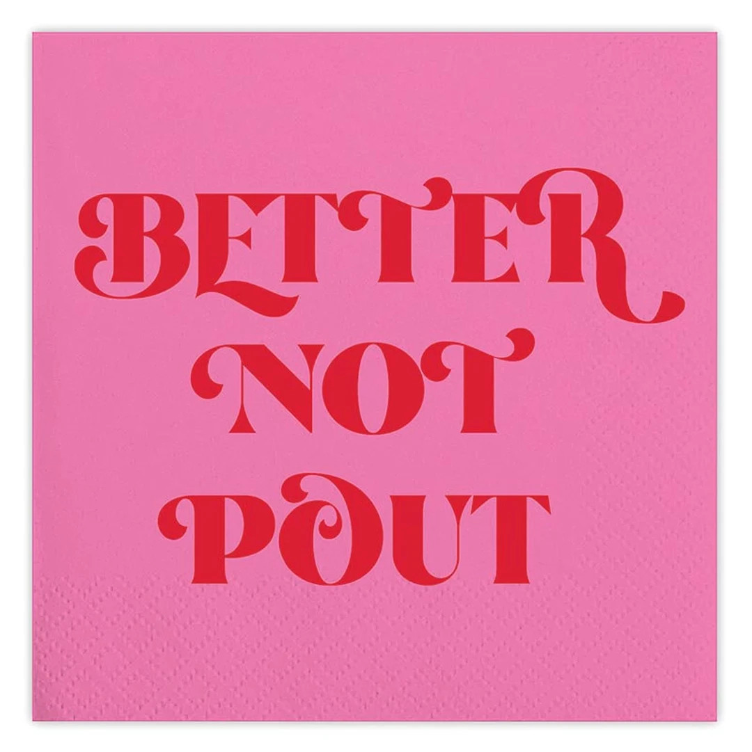Better Not Pout Cocktail Napkins Set of 20 Funny Pink - Etsy | Etsy (US)