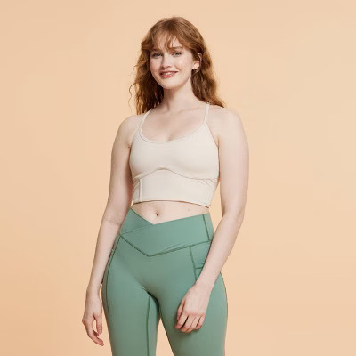 Blogilates Women's Corset Cropped Bralette - Light Taupe S | Target