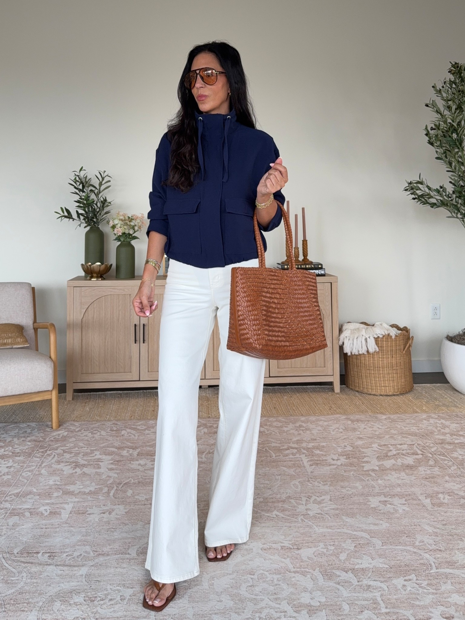 The viral white denim - size up 
The perfect spring jacket- size small 
