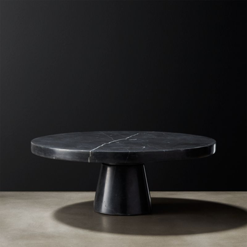 Marshall Black Marble Cake Stand + Reviews | CB2 | CB2