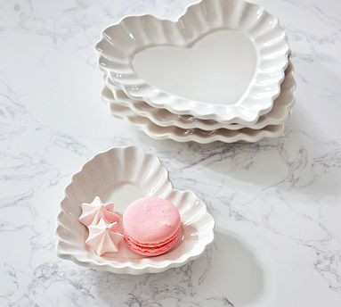 Heirloom Scalloped Heart Stoneware Candy Dish | Pottery Barn (US)