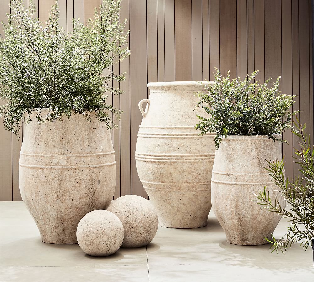 Sienna Cement Outdoor Planters | Pottery Barn (US)