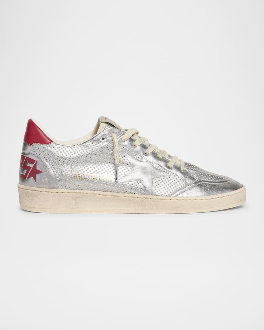 Golden Goose Men's Ball Star Metallic Low-Top Sneakers | Neiman Marcus