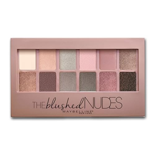 Maybelline The Blushed Nudes Eyeshadow Palette Makeup, 12 Pigmented Matte & Shimmer Shades, Blendable Powder, 1 Count | Amazon (US)