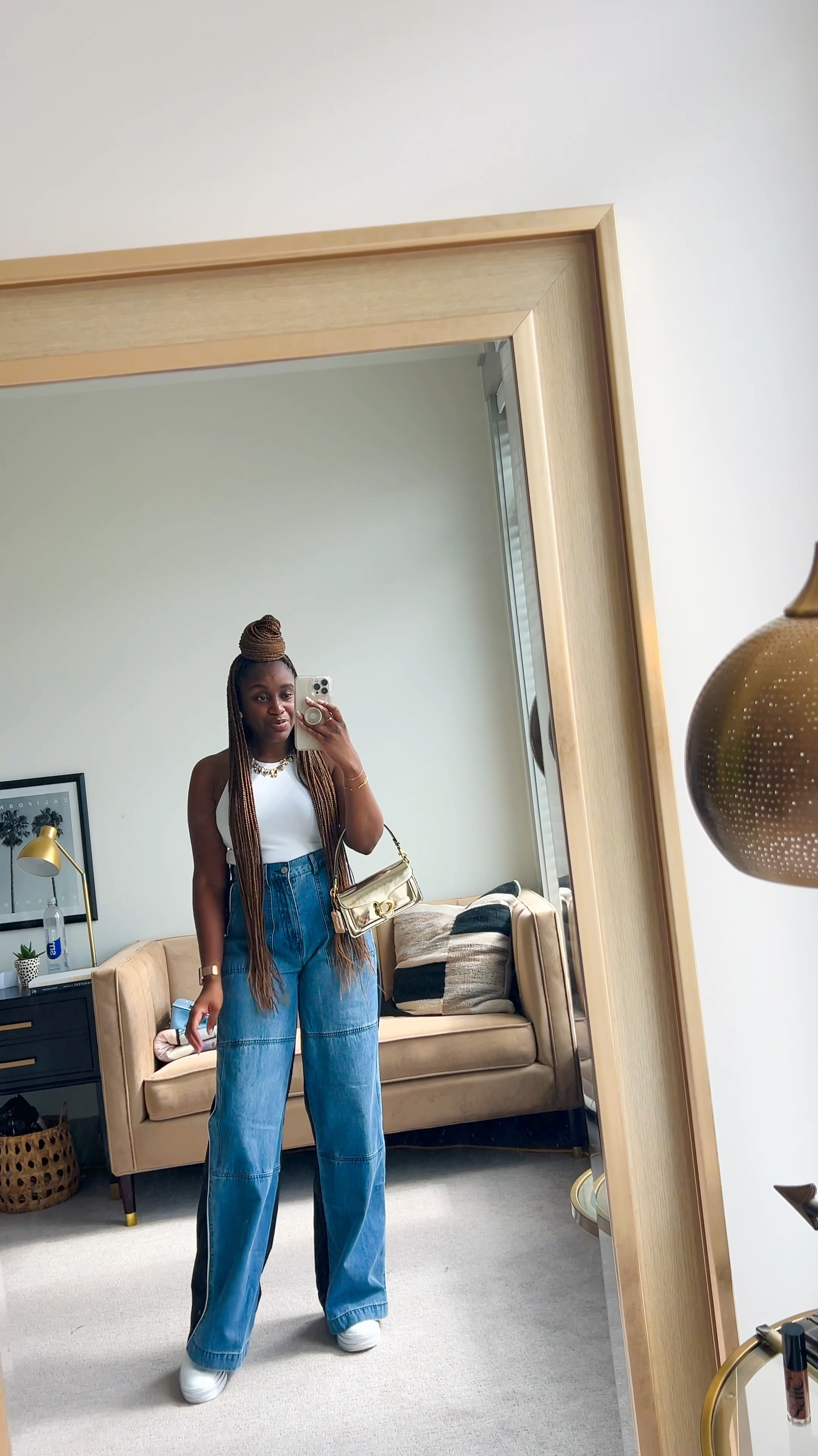 Weekend looks are all about comfort for me and I love these new denim track pants I purchased. So comfy! This bodysuit and sneaker platforms were the perfect additions too. 🤍💙

#LTKFallSale #LTKStyleTip #LTKSeasonal