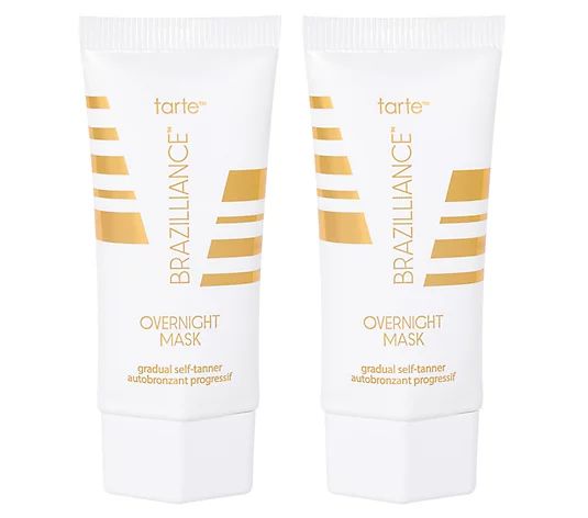 tarte Brazilliance Overnight Face and Neck Self Tanner Mask Duo | QVC