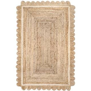 Tera Petals Braided Jute Ivory 5 ft. x 8 ft. Area Rug | The Home Depot