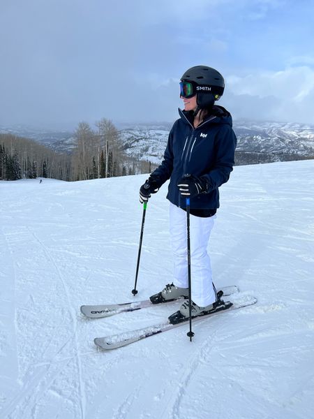 Ski outfit 
.
Skiing, snow, winter, ski pants, ski jacket, coat, helly hansen, smith, goggles, helmet, skis, Aspen, Snowmass 

#LTKSeasonal