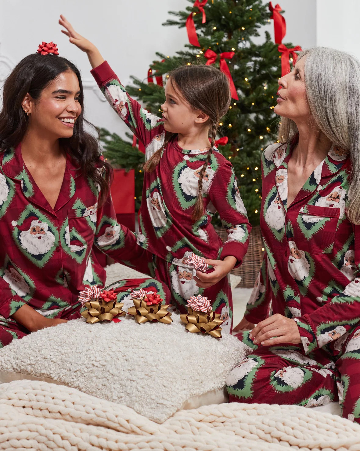 Christmas Jolly Santa Print Matching Family Pyjamas | Chelsea Peers NYC
