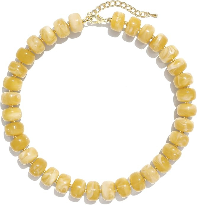 Badu Colorful Chunky Beaded Necklace for Women,Acrylic Bead Choker Statement Necklace Cute Trendy... | Amazon (US)