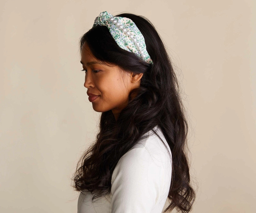 Lottie Pearl Embellished Knotted Headband | Rifle Paper Co.