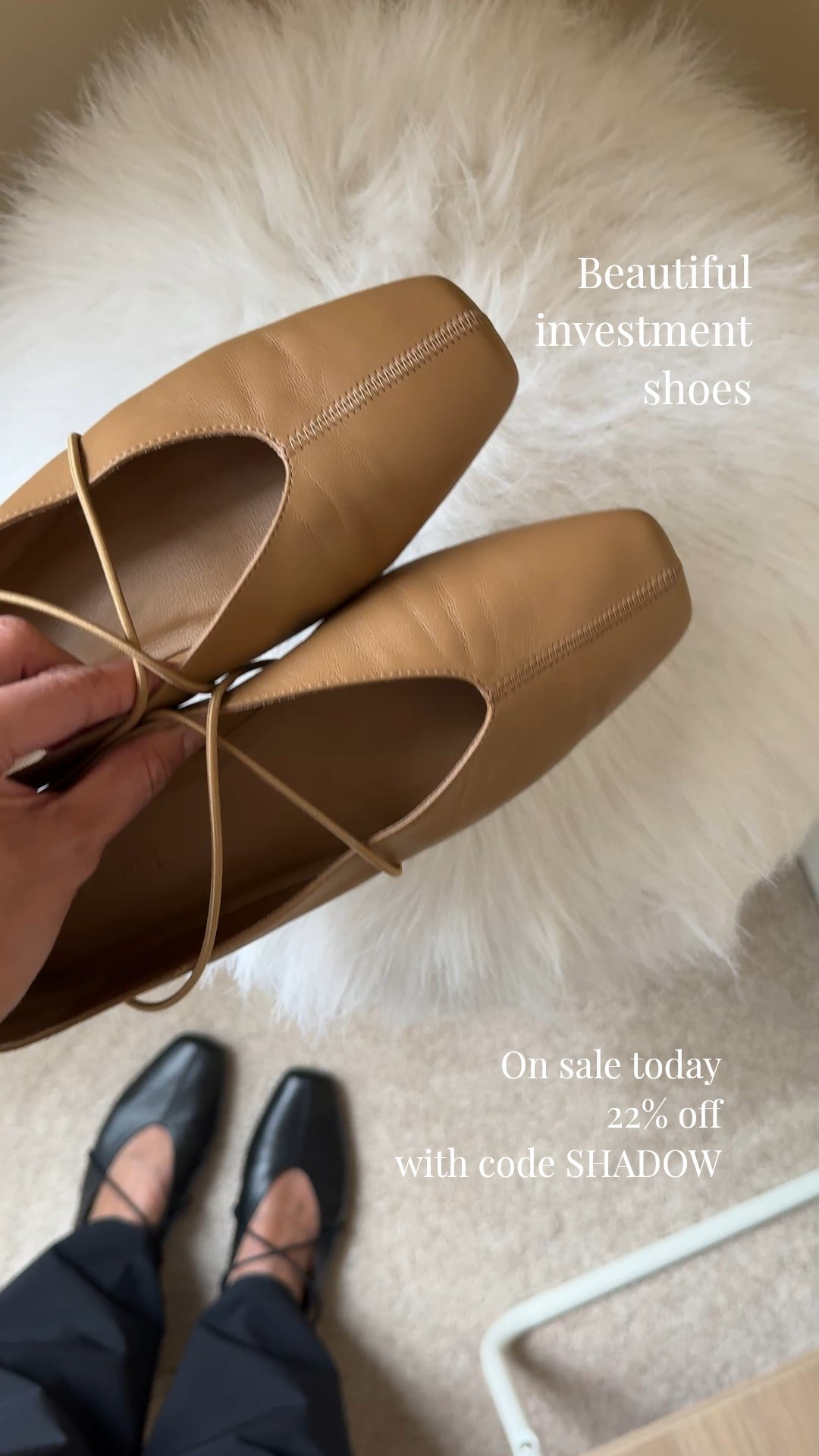 Ballet flats. Spring shoes. 
Rare sale on these investment shoes. 22% off today with code SHADOW. 
I wear a 36 or 6/6.5. 
Buttery leather. So soft and supple. 
Flexible flat like a ballet slipper. 
Mine look almost new at 2 years old  


#LTKOver40 #LTKWorkwear