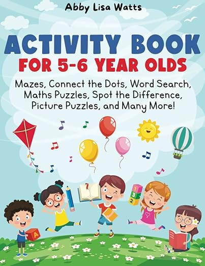 Activity Book for 5-6 Year Olds: Mazes, Connect the Dots, Word Search, Maths Puzzles, Spot the Di... | Amazon (US)