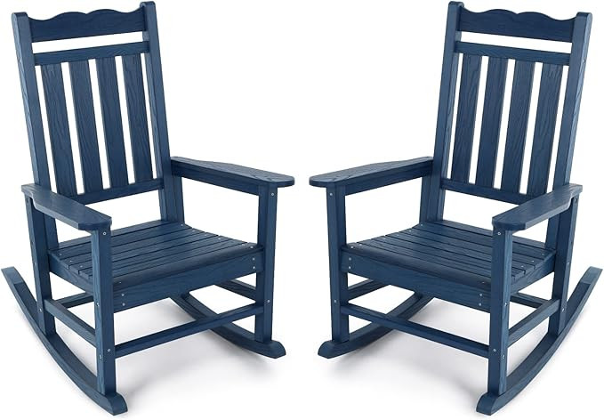 Stoog All-Weather Patio Rocking Chairs Set of 2, Outdoor Rocking Chair with 400 lbs Support, Porc... | Amazon (US)