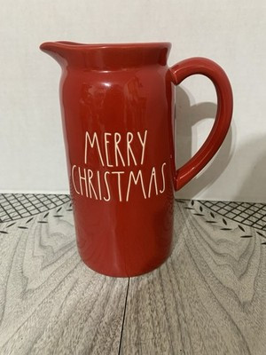 Rae Dunn Red Merry Christmas 9" Handled Pitcher by Magenta | eBay | eBay US