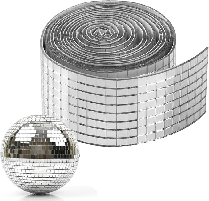 Ruban Mosaïque Miroir Autocollant - 4x120cm Bande De Mini Carrés En Verre (5x5mm), Rouleau Stic... | Amazon (FR)