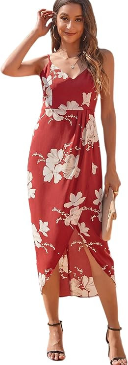 Aigeman Women's Sexy Spaghetti Straps Backless Maxi Dress Sleeveless V Neck Cocktail Party Dresse... | Amazon (US)