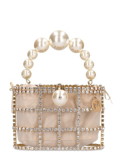 Holli crystal & pearl box top handle bag | Luisaviaroma
