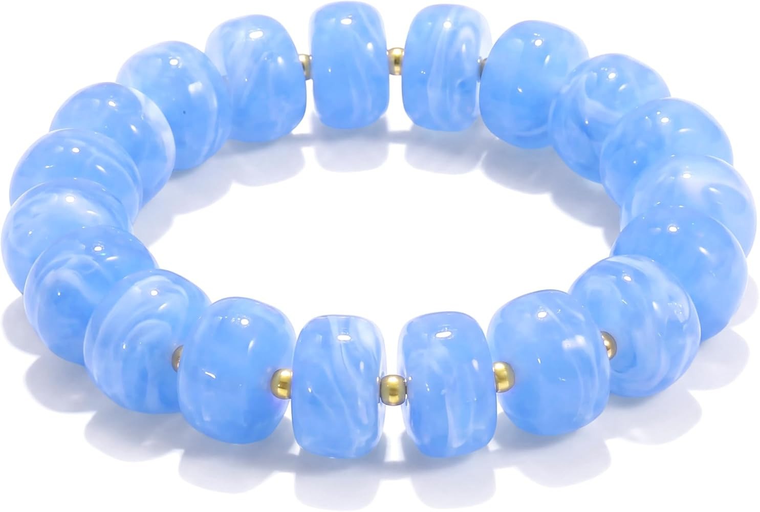 Colourful Chunky Beaded Bracelets for Women,Acrylic Bead Statement Summer Beach Bracelet, Cute Bo... | Amazon (US)