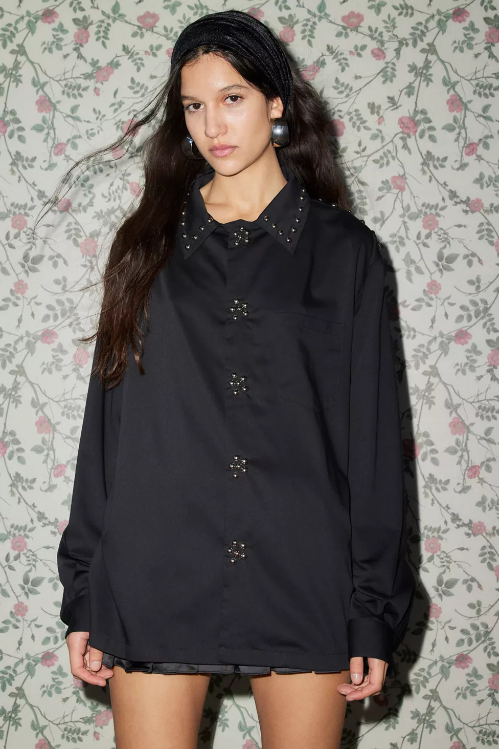 Sister Jane Jean Studded Button-Down Shirt | Urban Outfitters (US and RoW)