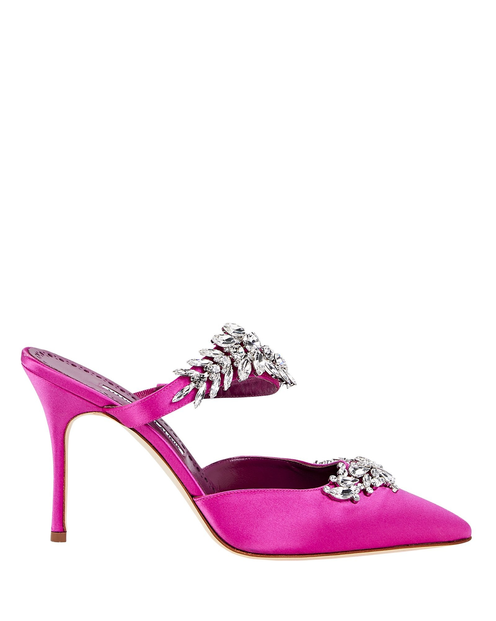 Lurum Crystal-Embellished Satin Mules | INTERMIX