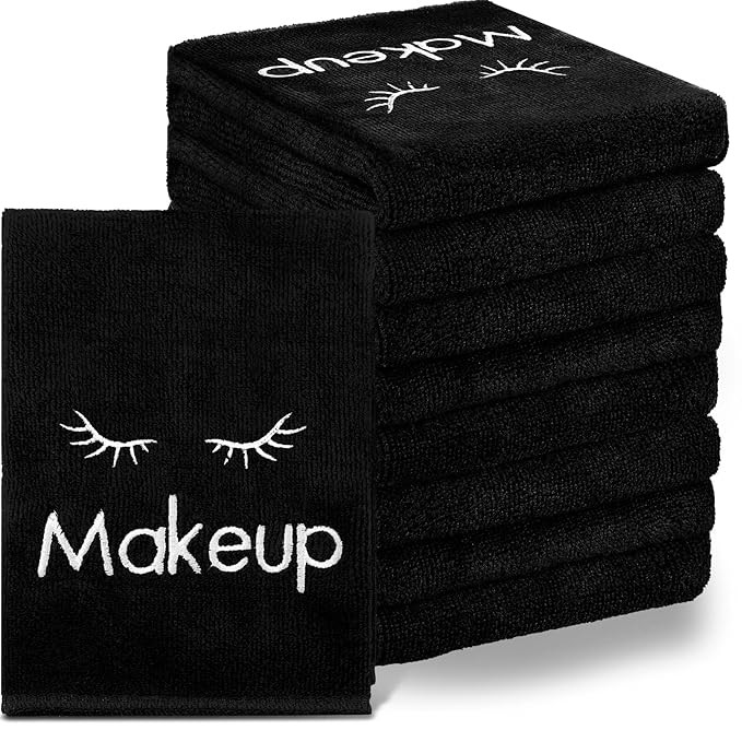 Vabean 30 Pcs Microfiber Black Makeup Washcloths for Face 13 x 13 Inches Makeup Remover Towels Re... | Amazon (US)