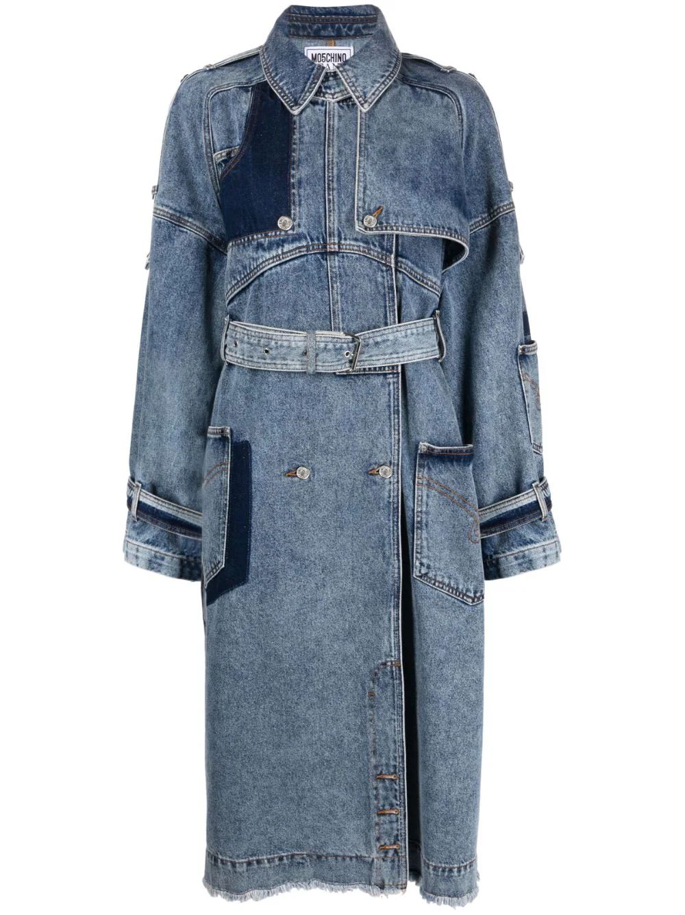 denim double-breasted trench coat | Farfetch Global