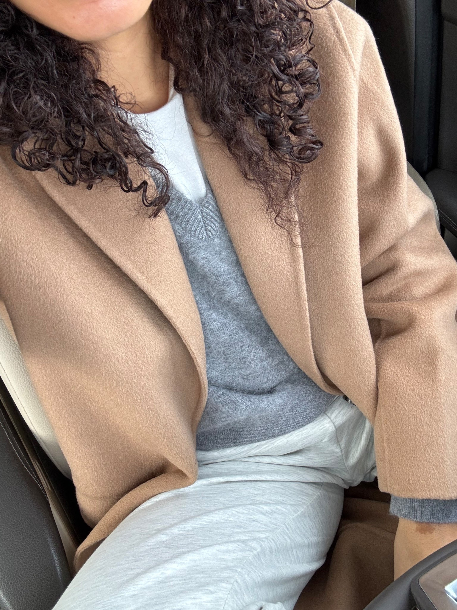 Casual chic winter outfit for school drop off or running errands with joggers, cashmere sweater, and wool coat 

#LTKootd #LTKdayinmylife