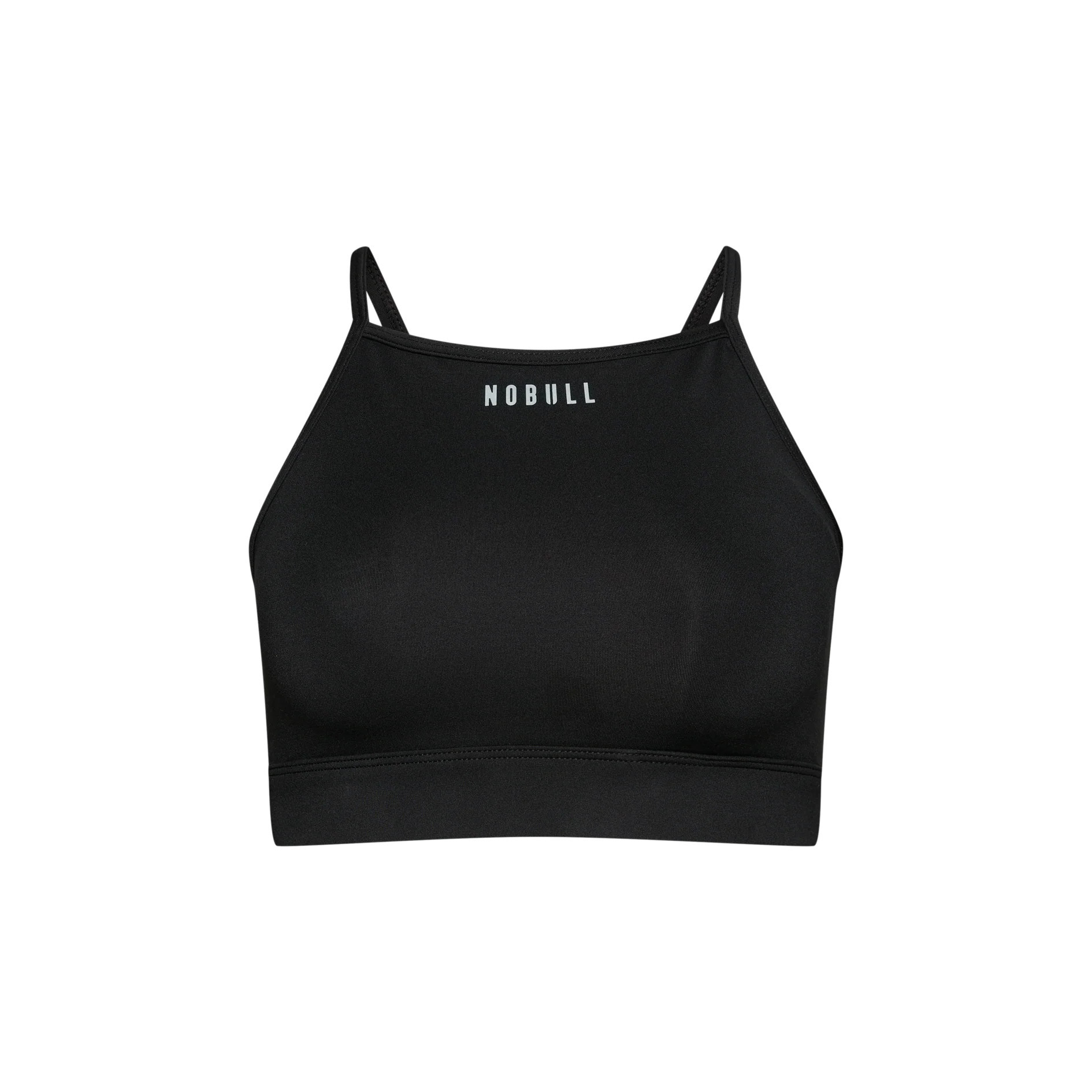 Black Matte High-Neck Sports Bra | NOBULL | NOBULL