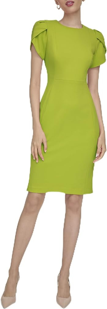 Calvin Klein Women's Tulip Short Sleeve Scuba Crepe Mini Dress | Amazon (US)