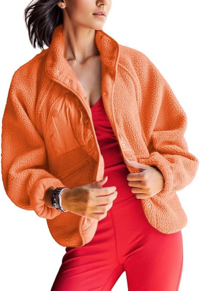 AMEBELLE Women's Cropped Fuzzy Fleece Jacket Lightweight Lined Winter Casual Warm Sherpa Jacket C... | Amazon (US)