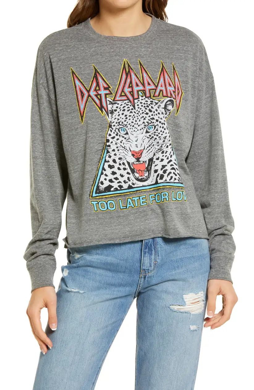 Daydreamer Women's Def Leppard Too Late for Love Long Sleeve Crop Graphic Tee | Nordstrom